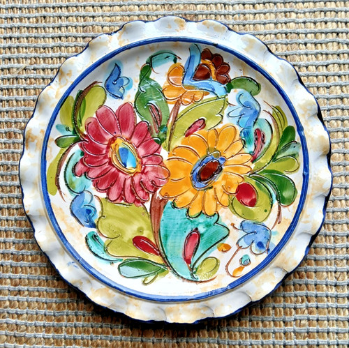 Blumen majolika keramik schale - blumen,