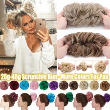 52 Farben Haarteil Haargummi wie Echthaar Dutt Haarverlängerung Lockig Bun Updo