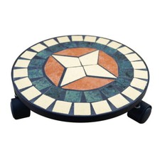 Stein Mosaik Rollen Untersetzer Pflanzen Blumen Topf Roller Pflanzenroller rund