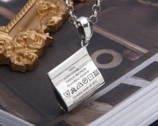 B37 Anhänger Waschzettel Pflegeanleitung für Kleidung 925 Silber