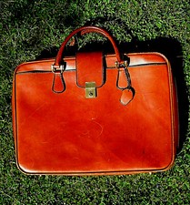 Edel-Dokumenten- Reise-Ledertasche, Vintage 1970 beste Handarbeit KOBAN Italien