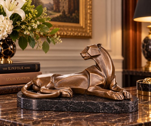 Bronze skulptur panther auf - panther,