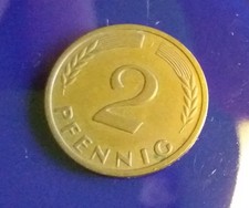 DM- Geld Münze:  2 Pfennig