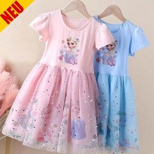 Mädchen Elsa Prinzessin Kleid Geburtstagsfeier Ballkleid Kind Tüll Kleid  Kinder