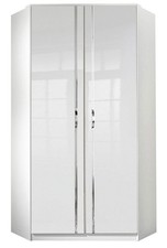 Eckkleiderschrank Trio Kleiderschrank 95x95cm weiß Hochglanz 2-türig