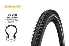 29 Zoll CONTINENTAL Ruban Fahrrad Reifen 29x2.6 Reflexstreifen 65-622 MTB tire