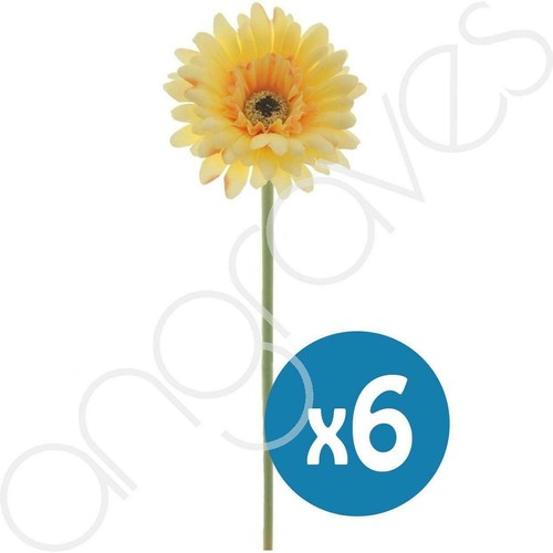 6er set gelbe gerbera mit - gelbe,