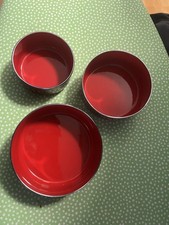 Silit Schüsseln, Töpfe, Vintage, Rot, 3-teilig, neu-unbenützt