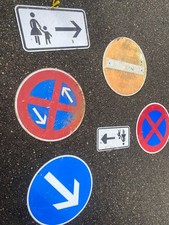 6 x Verkehrsschilder StVO Alu Schild Strassenschild 50 Fussgänger Halteverbot