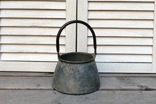 Zink Pflanzschale m. Henkel Pflanzgefäß Blumentopf Nostalgie Shabby Antikstil