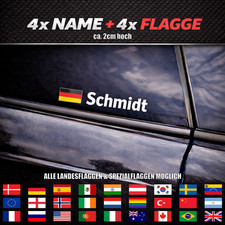 4x Name + Flagge Autoaufkleber