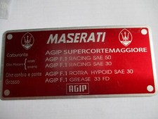 Maserati Schild Mexico Merak Mistral Sebring 3500 Bora Merak rot Typenschild s85