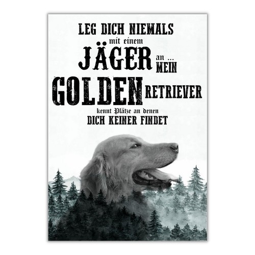 Schild golden retriever dog - golden,