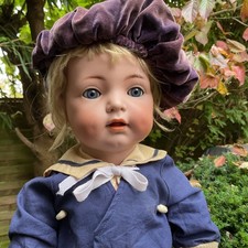 Kämmer  Reinhard  Simon  Halbig 121 ca 56 cm Antike Puppe Porzellan Kopf Puppe .