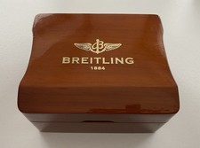 Breitling Prunk-Holz-Box, für Armbanduhren, Original Bakelit mit Kissen
