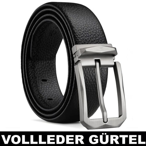 Gürtel leder schwarz - leder, 3.5cm