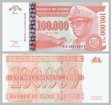Zaire 100000 Nouveaux Zaires