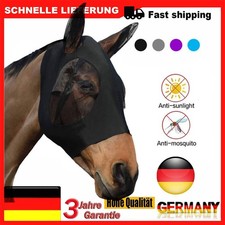 Pferd Anti Fliegenmaske Kapuze Vollgesichtsnetz Schutz Pferdemaske Anti-UV NEU
