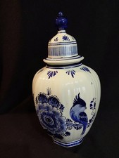 Deckel-Vase Urne Delfts Blue