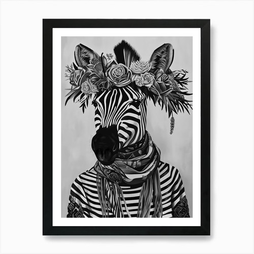 Zebra kunstdruck gerahmt - 5,