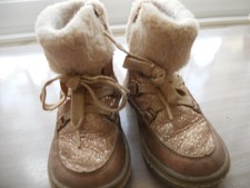 gold Mädchen Stiefel mit Glitzer,warm gefüttert,Gr 27,Reißverschluß,von Friboo