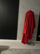 Stoff, Reststoff, Polyester Jersey, rot, Breite 150, Länge 240, gebraucht