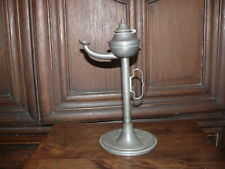über 50 Jahre alte Zinn Öllampe Tischlampe massiv Zinn 