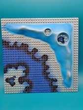 LEGO 6190 Original Bauplatte Grundplatte 3D  Shark Crystal Cave Mond gut