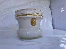 Friesentopf Blumentopf Übertopf, Weiß mit Goldrand, Löwenkopf Porzellan