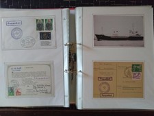 Schiffspostsammlung Frachtschiffe weltweit, 150 Seiten, viel Paquebot, Fotos etc
