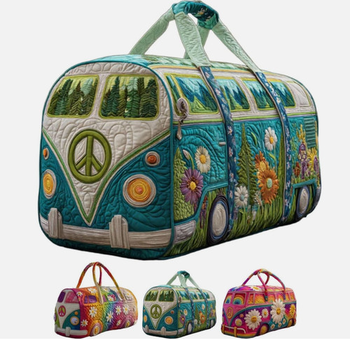 Hippie van quilted duffle - van,