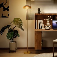 HOMCOM LED Stehlampe Wohnzimmer, Stehleuchte mit 3000 K warmem Licht Fußschalter