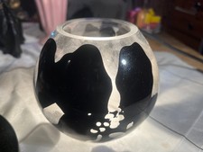 1990er Ikea KNUBBIG 12cm schwarz Tischlampe Tischleuchte Kugel Glas Sweden