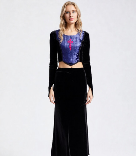 Corsagen top gothic cross - corsagen-top,
