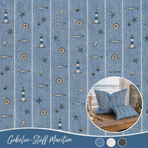 Gobelin stoff maritim - stoff,