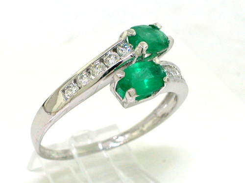 Smaragd ring 585 weißgold - smaragd,