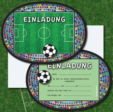 6 EINLADUNGSKARTEN FUSSBALL -