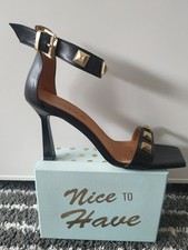 Cafe Noir Vera Pelle Italy High Heels Absatz Stiletto Pumps Neu 40 schwarz Leder