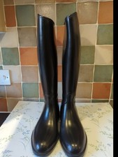 Aigle französische schwarze kniehohe Damen-Reitstiefel Größe 5 UK sehr guter Zustand