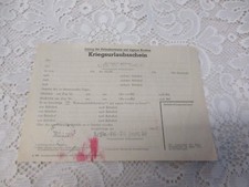 ca 1941 - Vordruck Kriegsurlaubsschein 3./Fla. Ers. - Btl. (mot) 59 , gestempelt