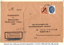 DR 1934, 4+50 Pf. Dienst auf Brief des Amtgericht Mallersdorf n. Landshut.