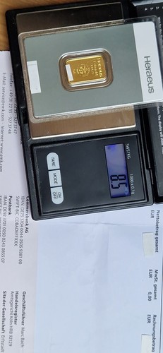 Heraeus goldbarren gramm - 5,