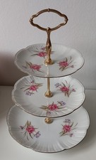 Etagere - Kaiser Porzellan - 3-stöckig - Blumenmotiv mit Goldrand