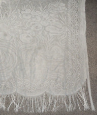 Store / Gardine Weiß Fransen ca. 240 x 220cm