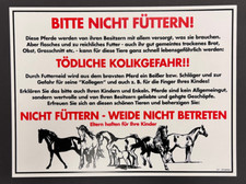 Bitte nicht Füttern - Schild Groß - Pferde - Pferd 40x30cm für Weide