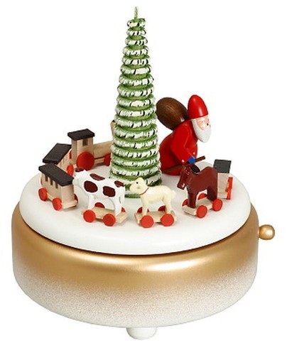 Spieldose weihnachtsmann weiß - weihnachtsmann,