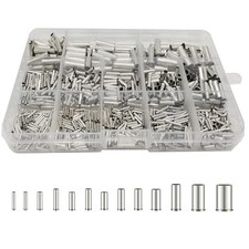 Aderendhülsen Sortiment 1000 Stück, Unisolierte Kabelhülsen 0,5-16mm² in Silber