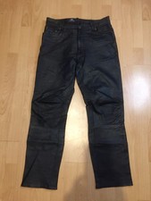 Shield Collection Herren Leder Hose Gr. 46 schwarz modische 5 Pocket Lederhose