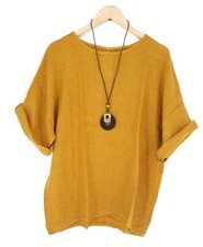 ITALY Damen Bluse Kette Hemd