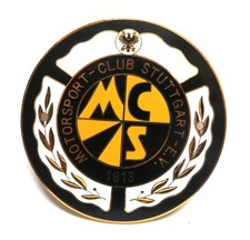 Motorsport‐Club Stuttgart E.V. 1913 ADAC Emaille PLAKETTE, Wappen-Reu/ Heubach